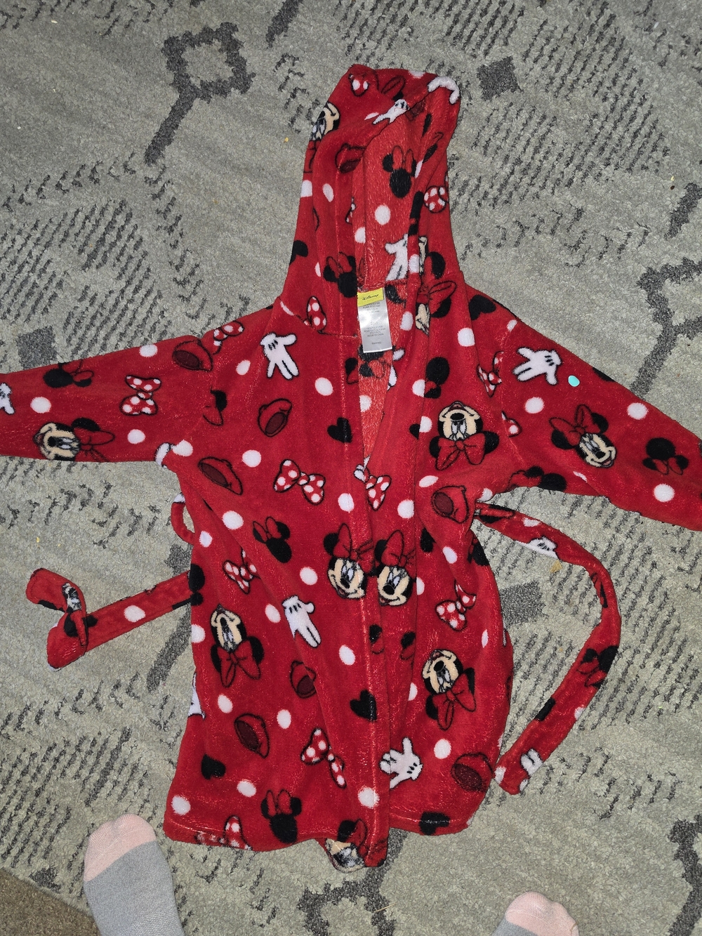 Disney Red Minnie Mouse Hooded Fleece One-Piece Robe
